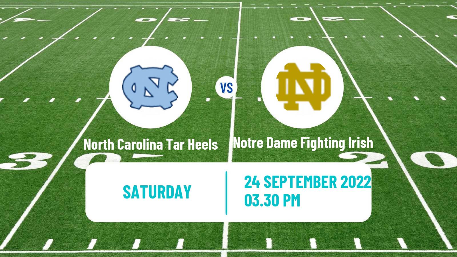 American football NCAA College Football North Carolina Tar Heels - Notre Dame Fighting Irish