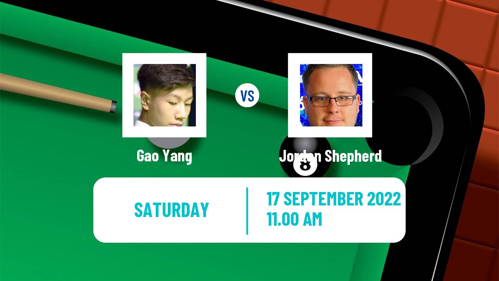 Snooker Snooker Gao Yang - Jordan Shepherd