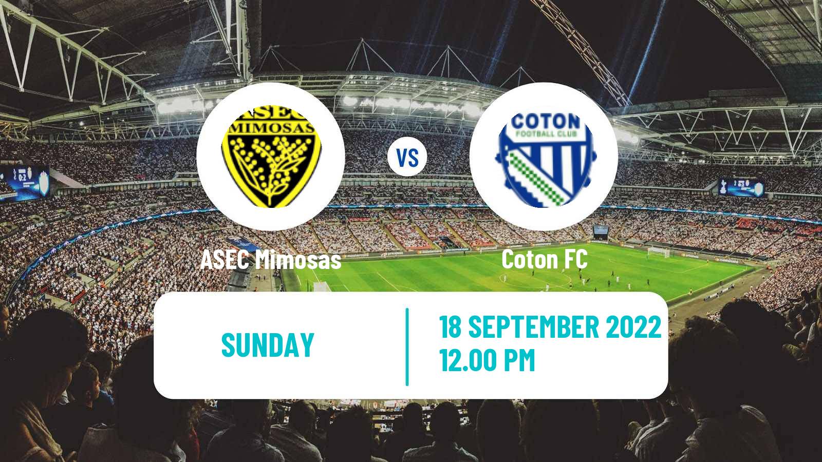 Soccer CAF Champions League ASEC Mimosas - Coton FC