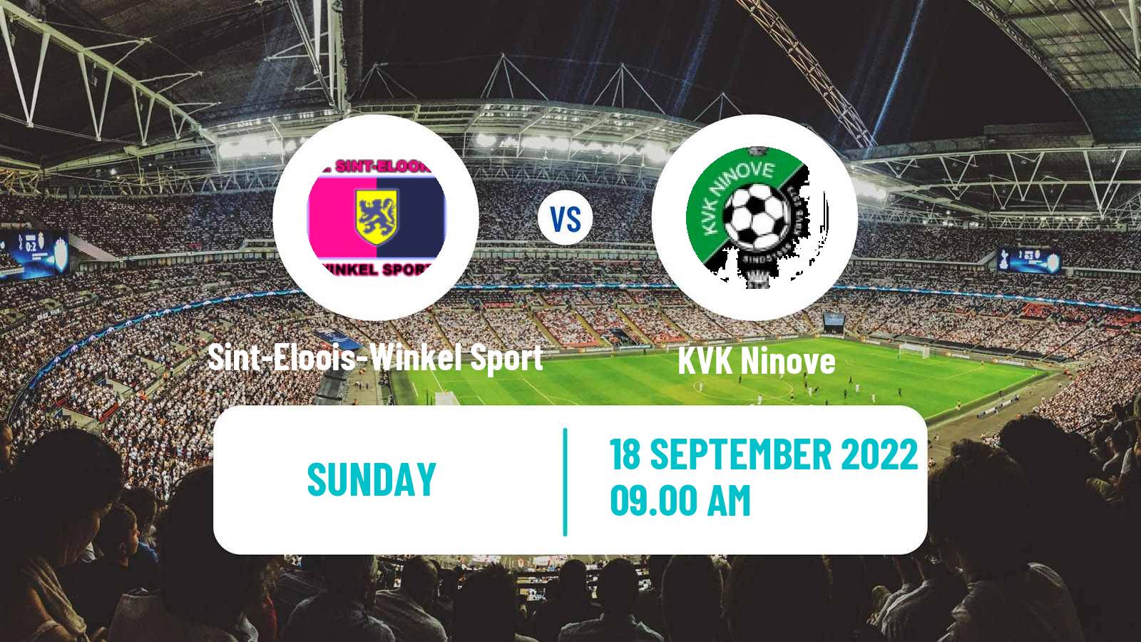 Soccer Belgian National Division 1 Sint-Eloois-Winkel Sport - Ninove