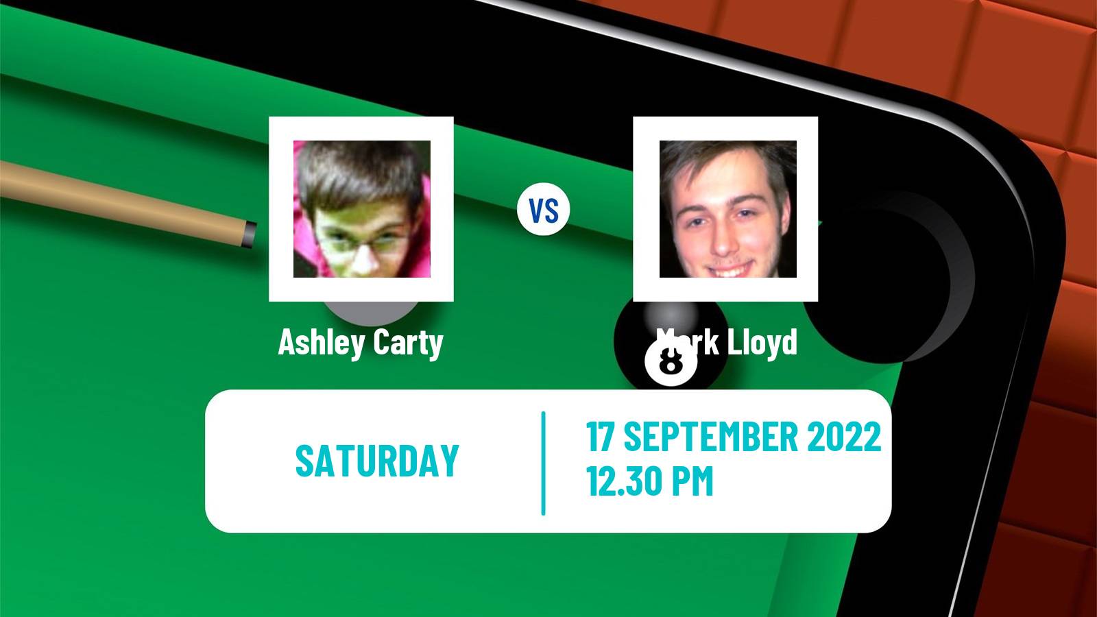 Snooker Snooker Ashley Carty - Mark Lloyd