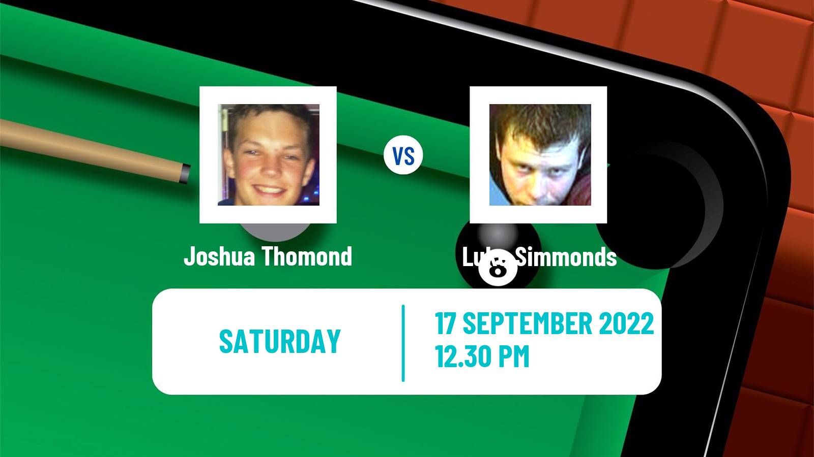 Snooker Snooker Joshua Thomond - Luke Simmonds