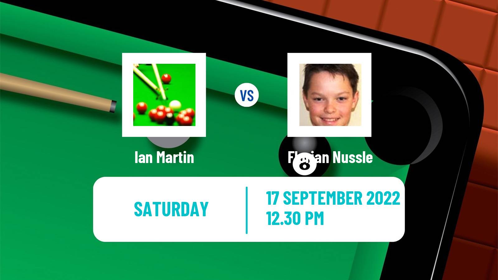 Snooker Snooker Ian Martin - Florian Nussle