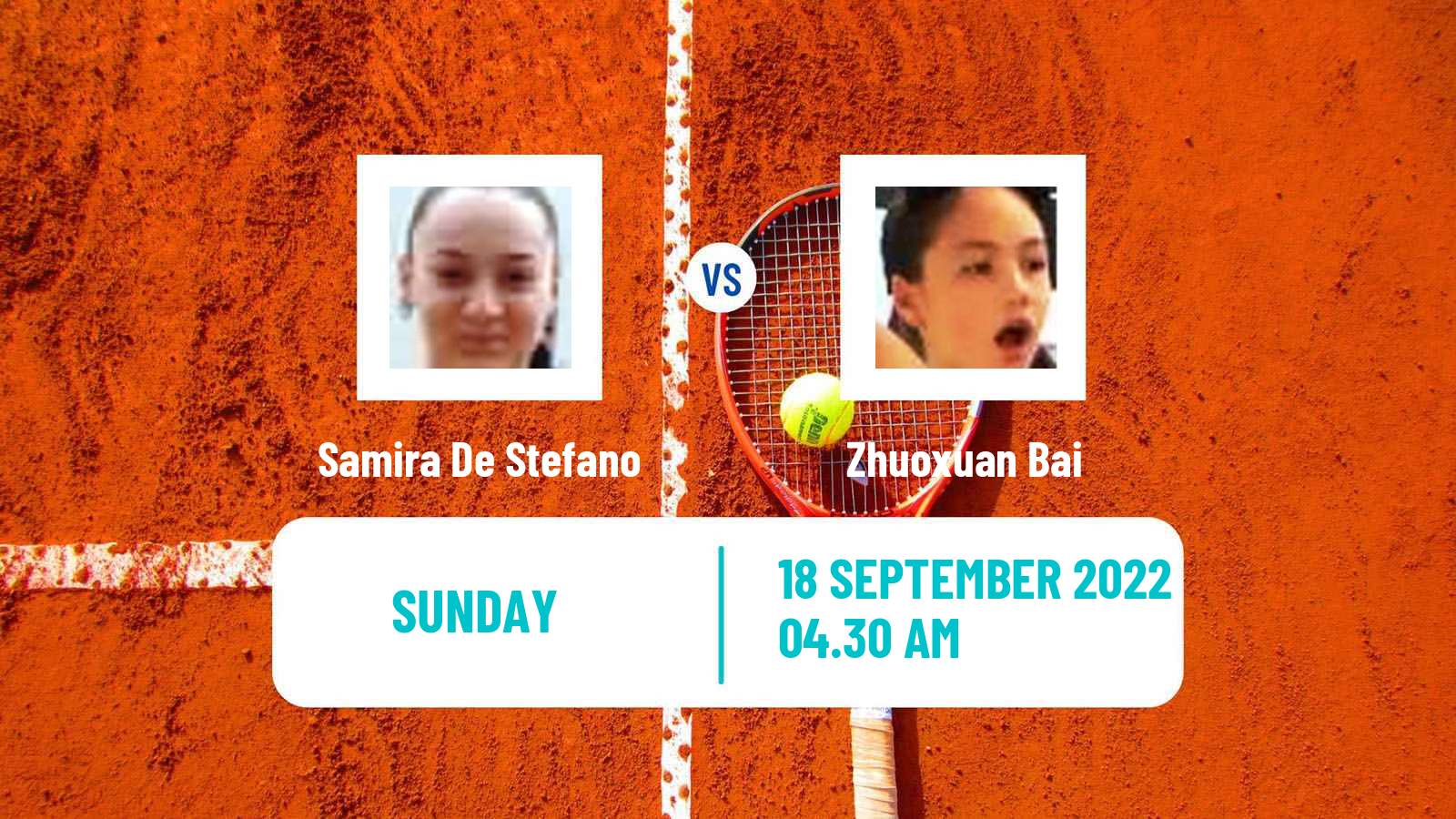 Tennis ITF Tournaments Samira De Stefano - Zhuoxuan Bai