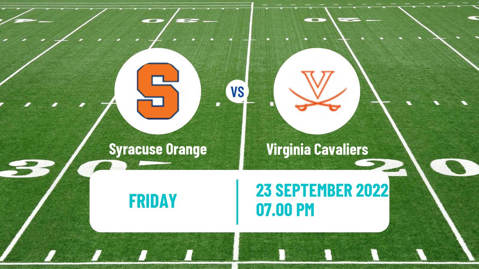 American football NCAA College Football Syracuse Orange - Virginia Cavaliers