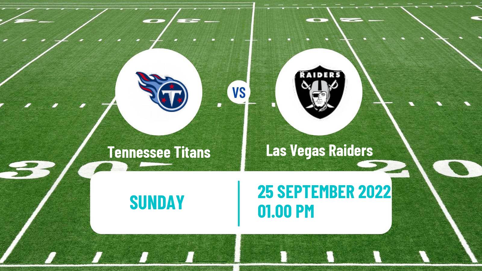 American football NFL Tennessee Titans - Las Vegas Raiders