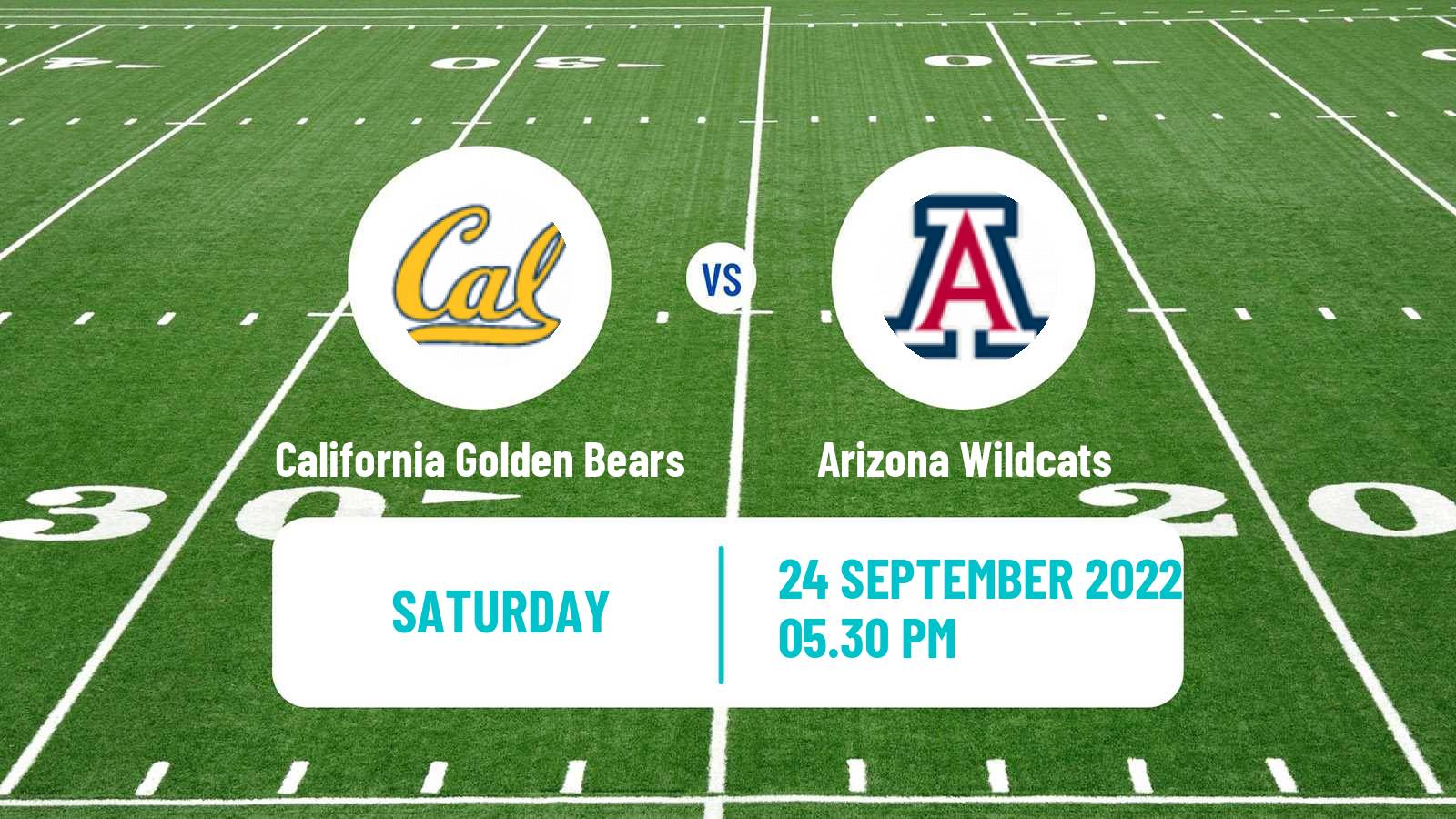 American football NCAA College Football California Golden Bears - Arizona Wildcats