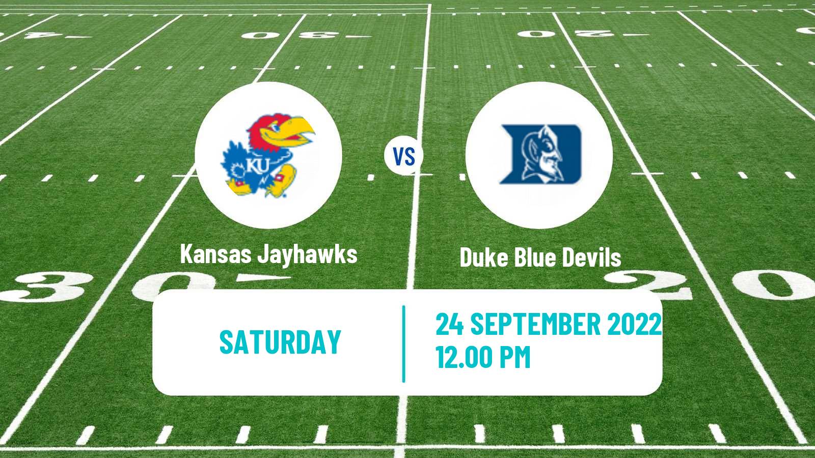 American football NCAA College Football Kansas Jayhawks - Duke Blue Devils