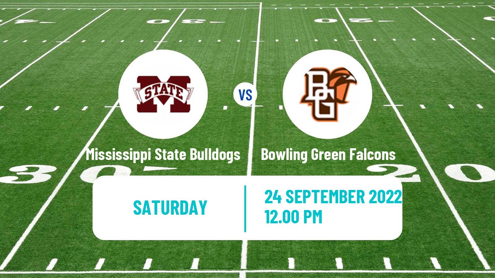 American football NCAA College Football Mississippi State Bulldogs - Bowling Green Falcons