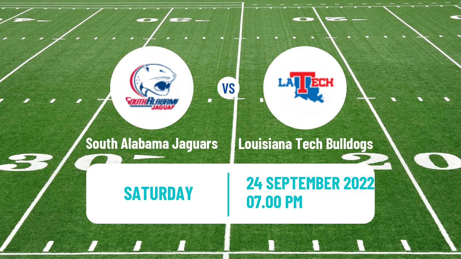 American football NCAA College Football South Alabama Jaguars - Louisiana Tech Bulldogs