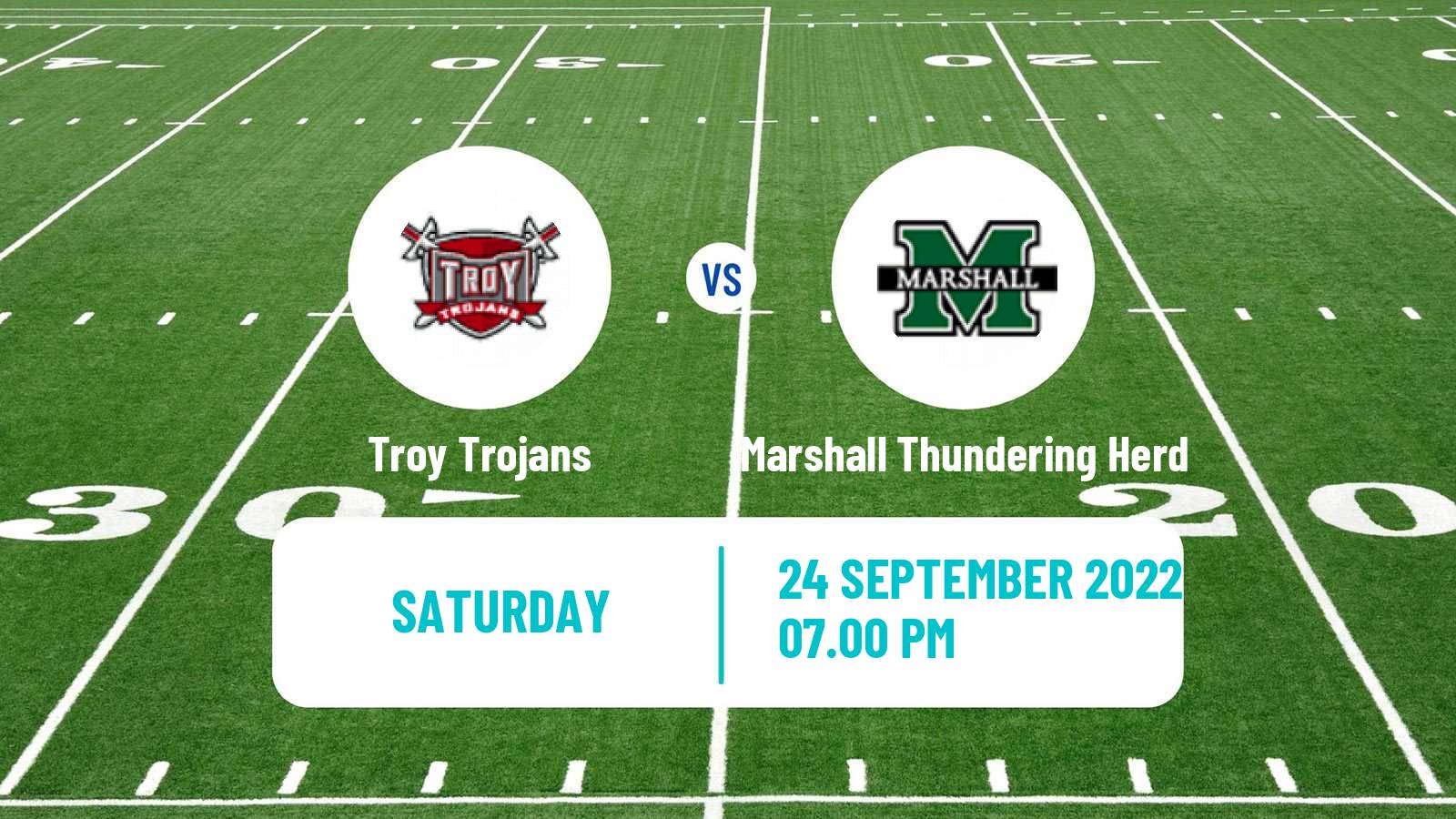 American football NCAA College Football Troy Trojans - Marshall Thundering Herd