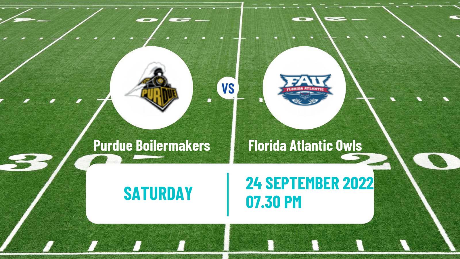 American football NCAA College Football Purdue Boilermakers - Florida Atlantic Owls