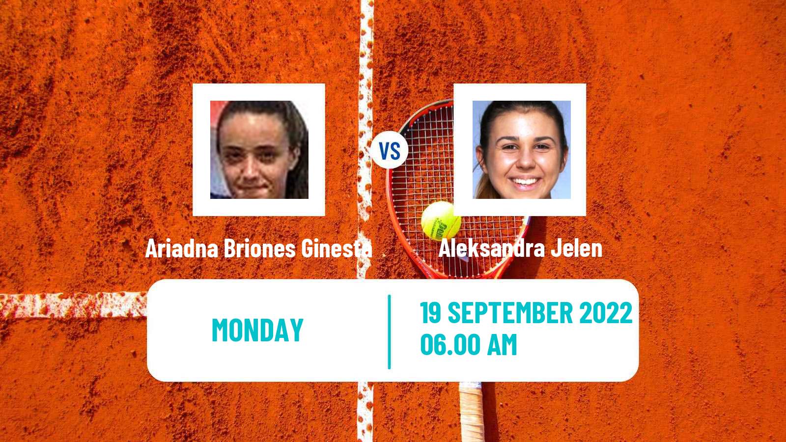 Tennis ITF Tournaments Ariadna Briones Ginesta - Aleksandra Jelen