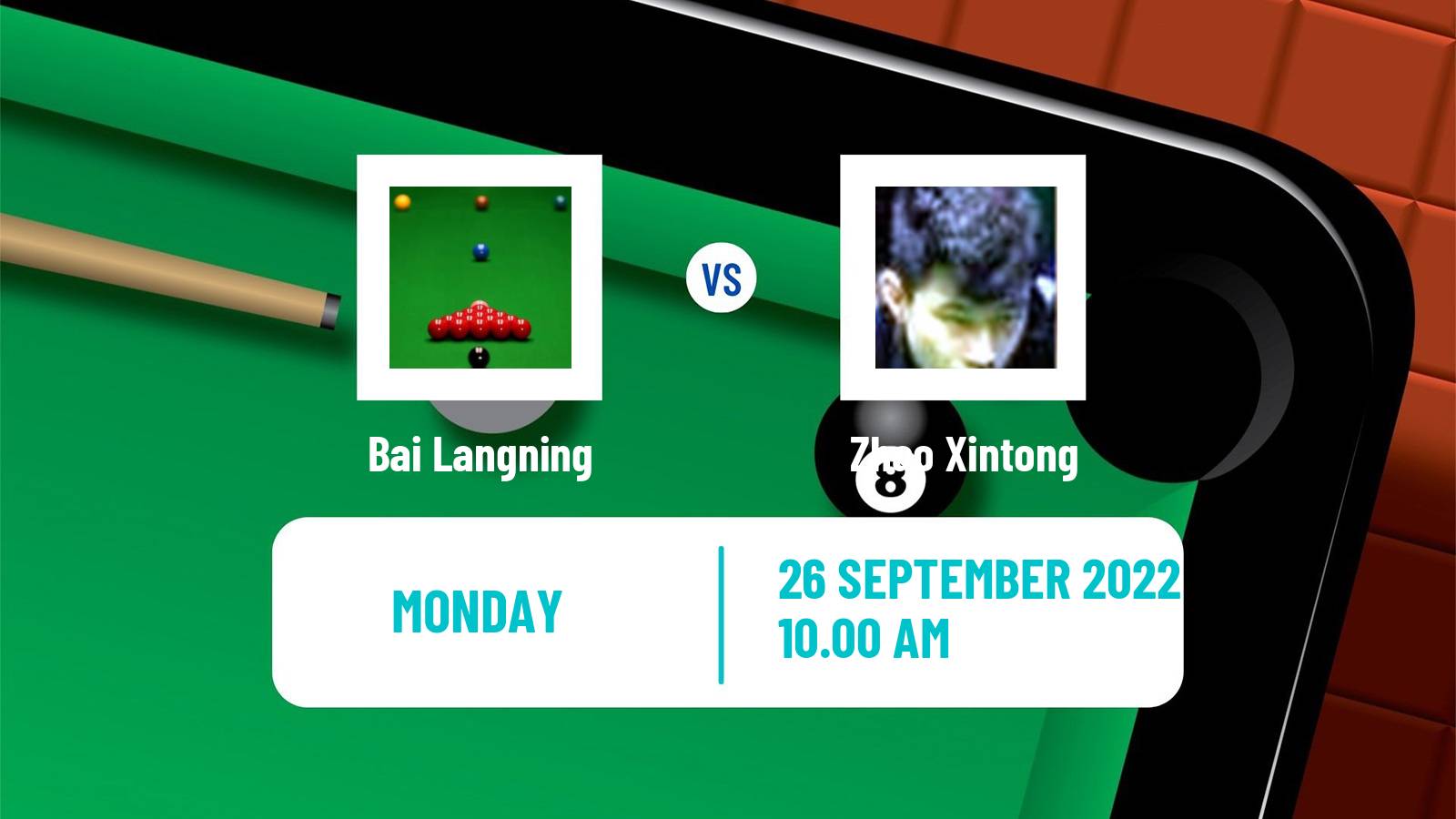 Snooker Snooker Bai Langning - Zhao Xintong