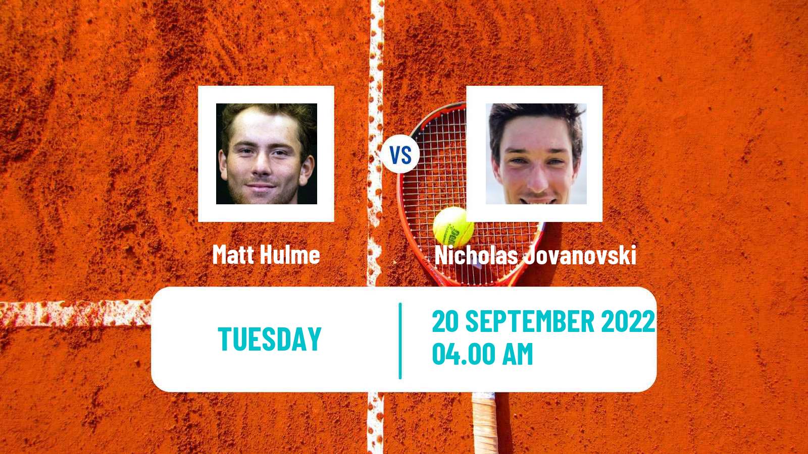 Tennis ITF Tournaments Matt Hulme - Nicholas Jovanovski