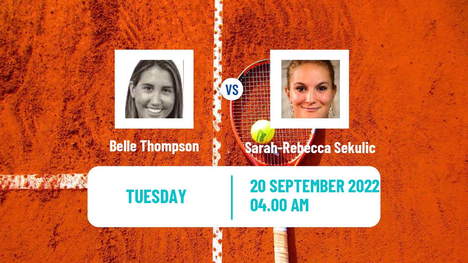 Tennis ITF Tournaments Belle Thompson - Sarah-Rebecca Sekulic