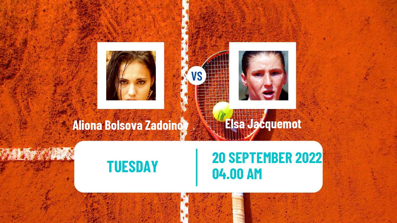 Tennis ITF Tournaments Aliona Bolsova Zadoinov - Elsa Jacquemot