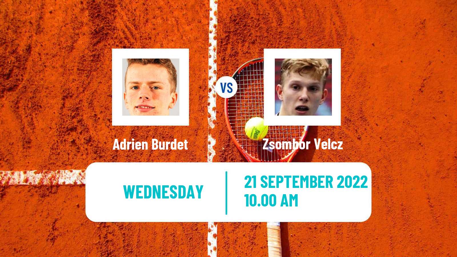 Tennis ITF Tournaments Adrien Burdet - Zsombor Velcz