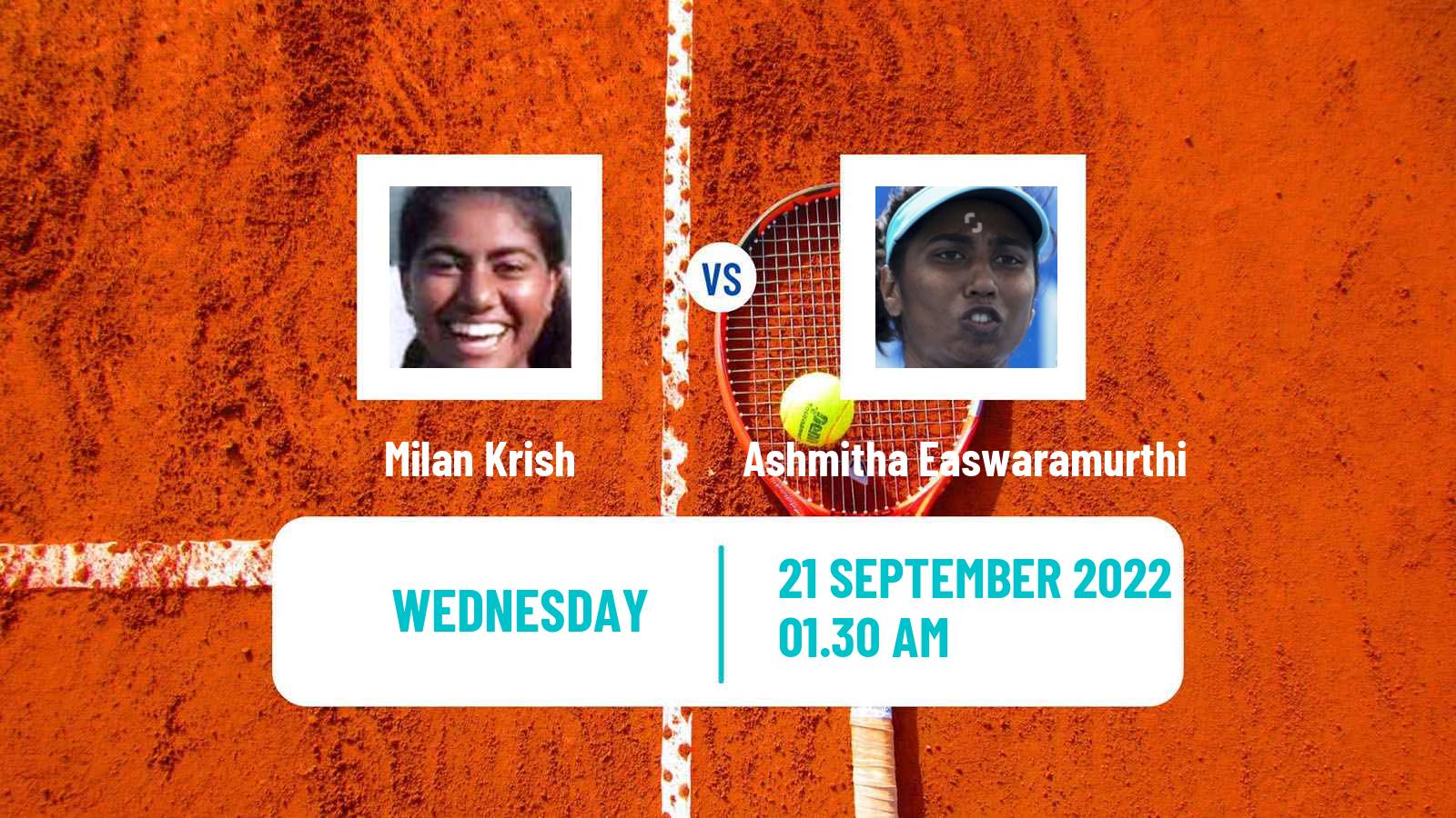 Tennis ITF Tournaments Milan Krish - Ashmitha Easwaramurthi