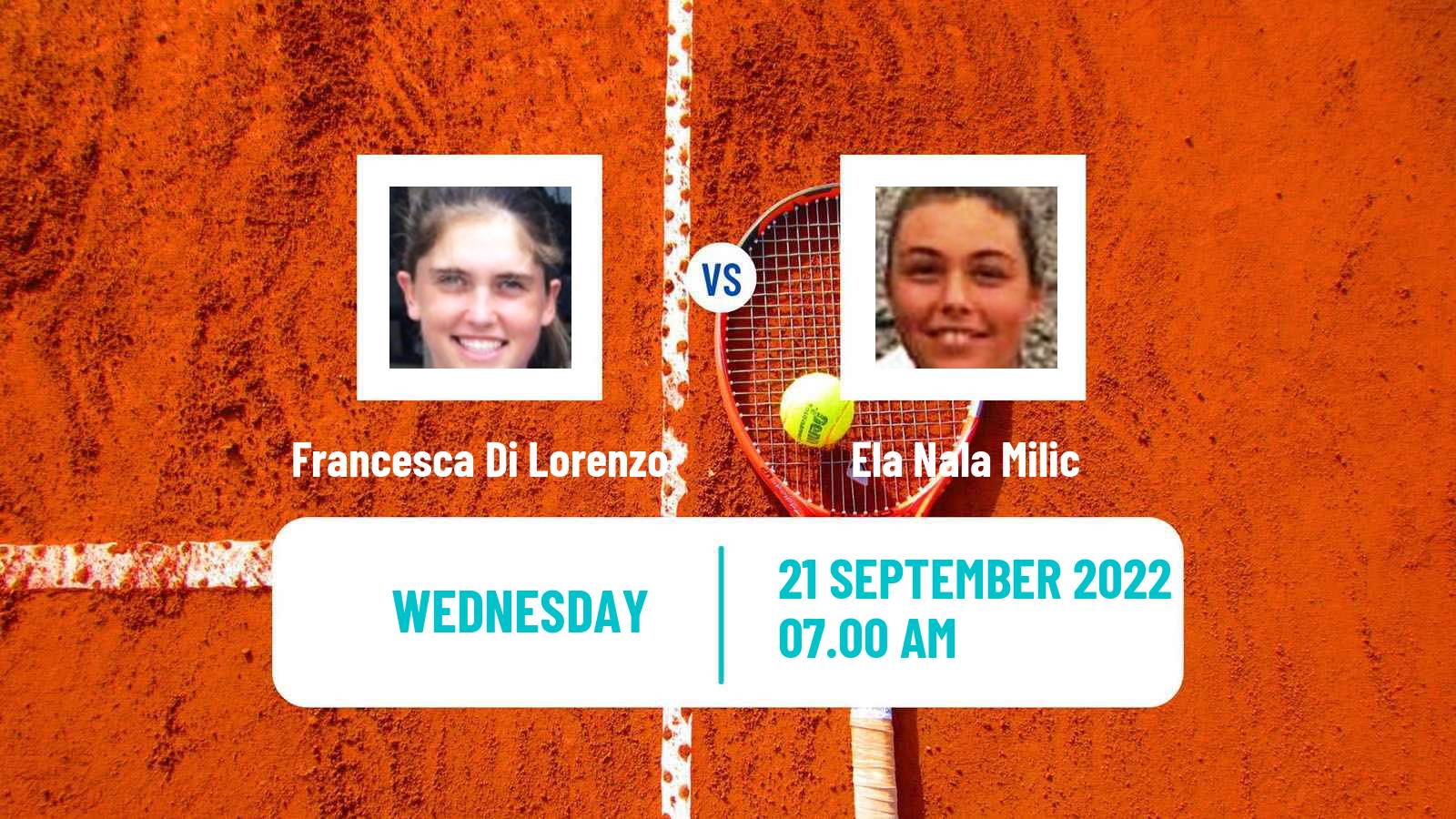 Tennis ITF Tournaments Francesca Di Lorenzo - Ela Nala Milic