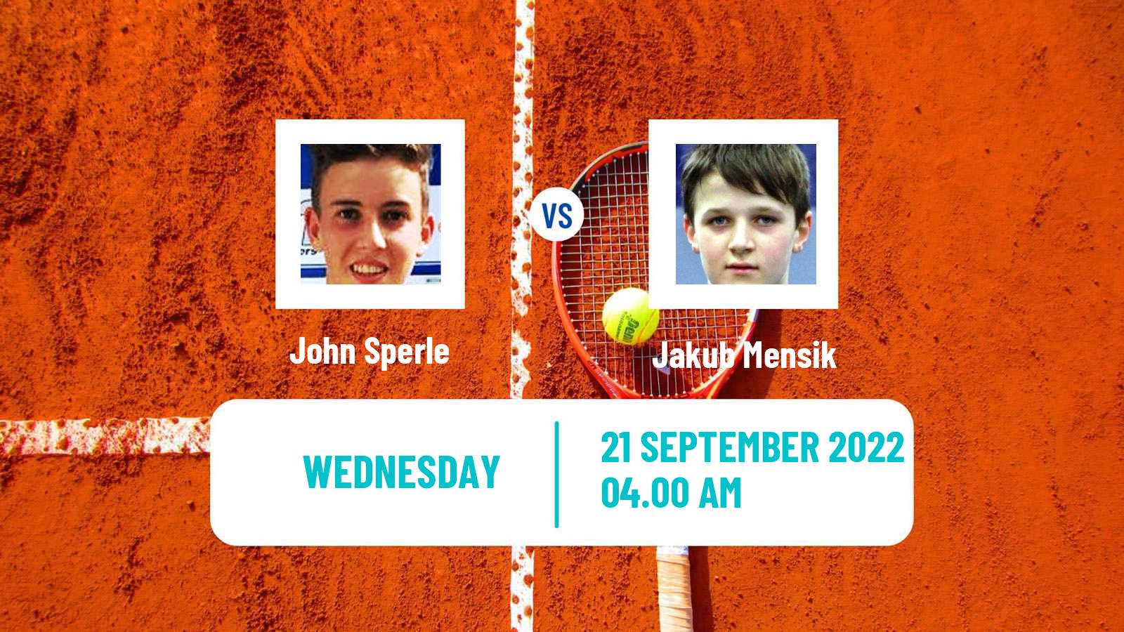 Tennis ITF Tournaments John Sperle - Jakub Mensik