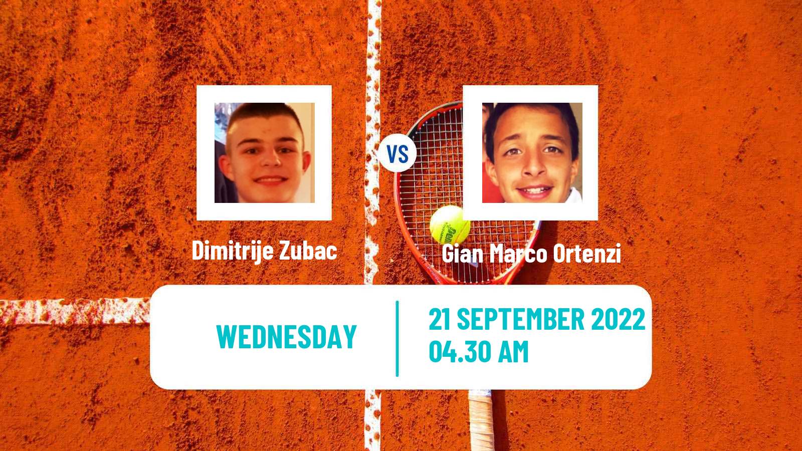 Tennis ITF Tournaments Dimitrije Zubac - Gian Marco Ortenzi