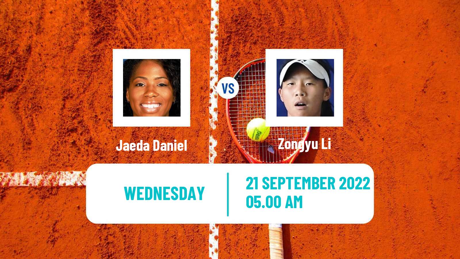 Tennis ITF Tournaments Jaeda Daniel - Zongyu Li