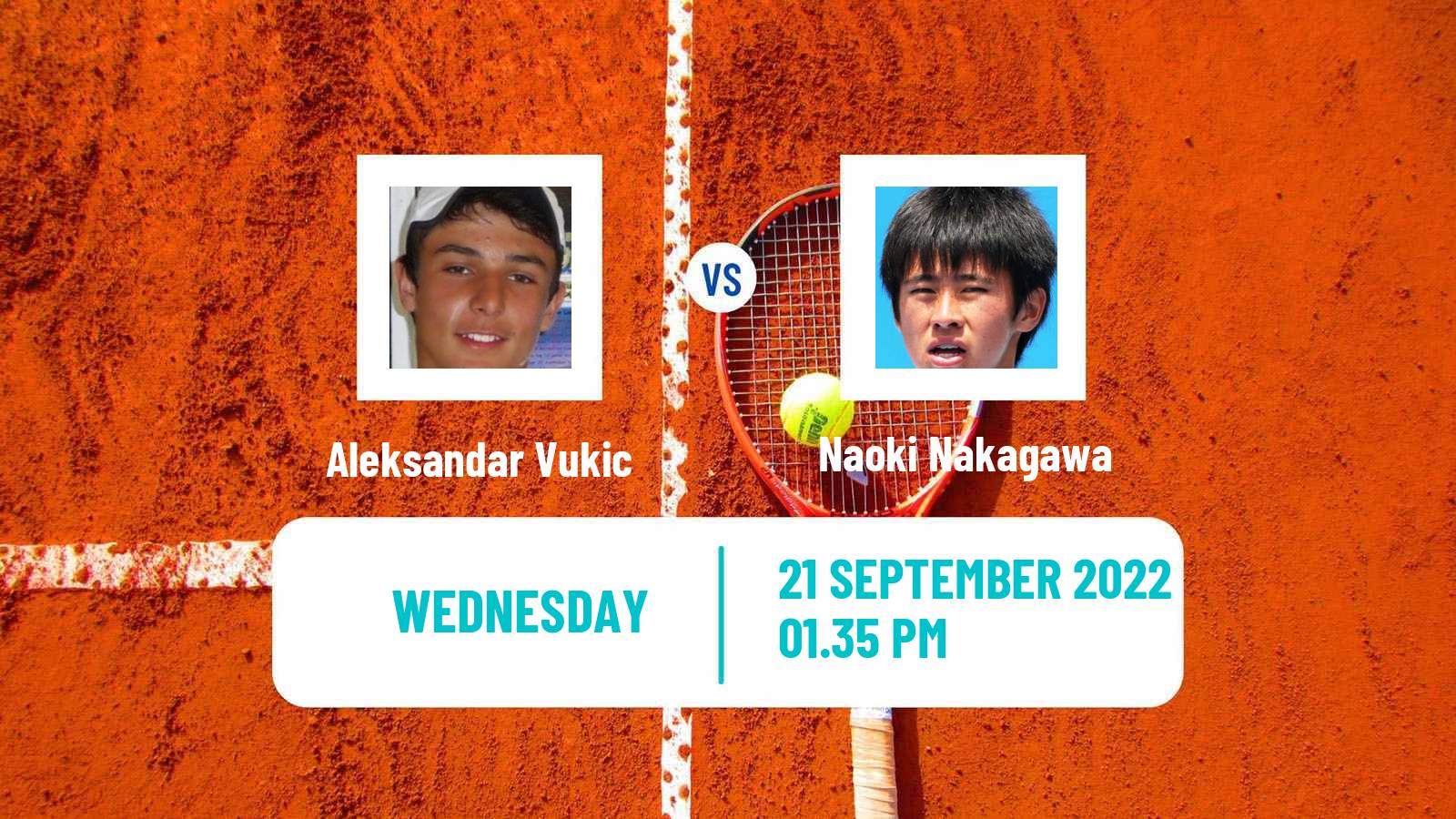 Tennis ATP Challenger Aleksandar Vukic - Naoki Nakagawa
