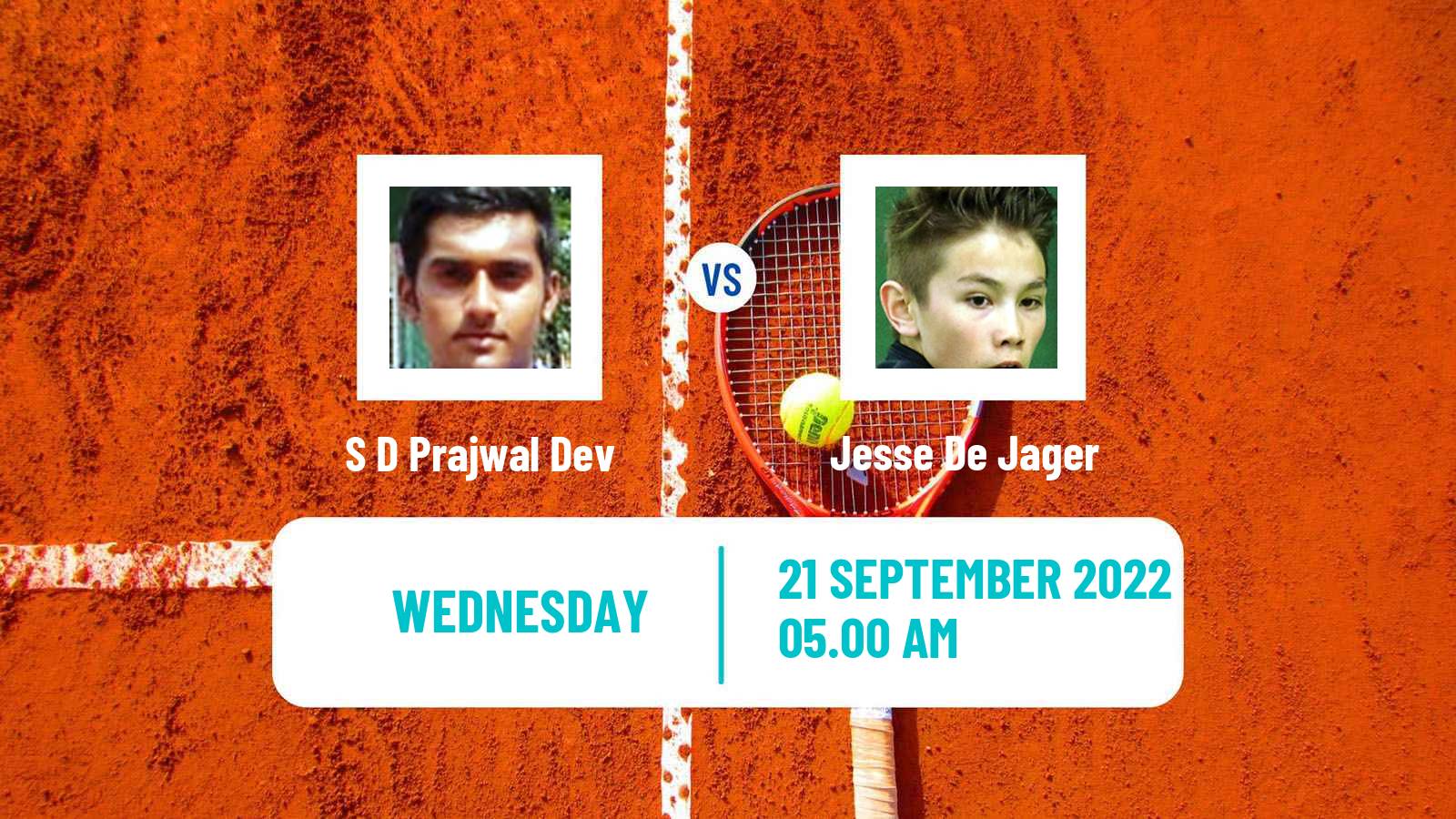 Tennis ITF Tournaments S D Prajwal Dev - Jesse De Jager