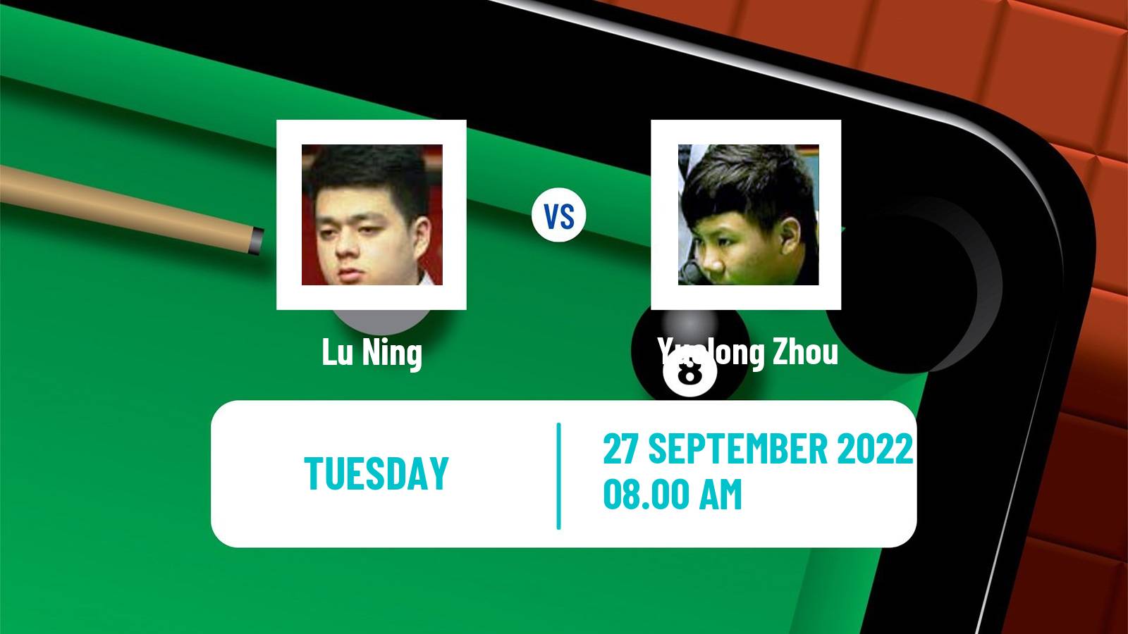 Snooker Snooker Lu Ning - Yuelong Zhou