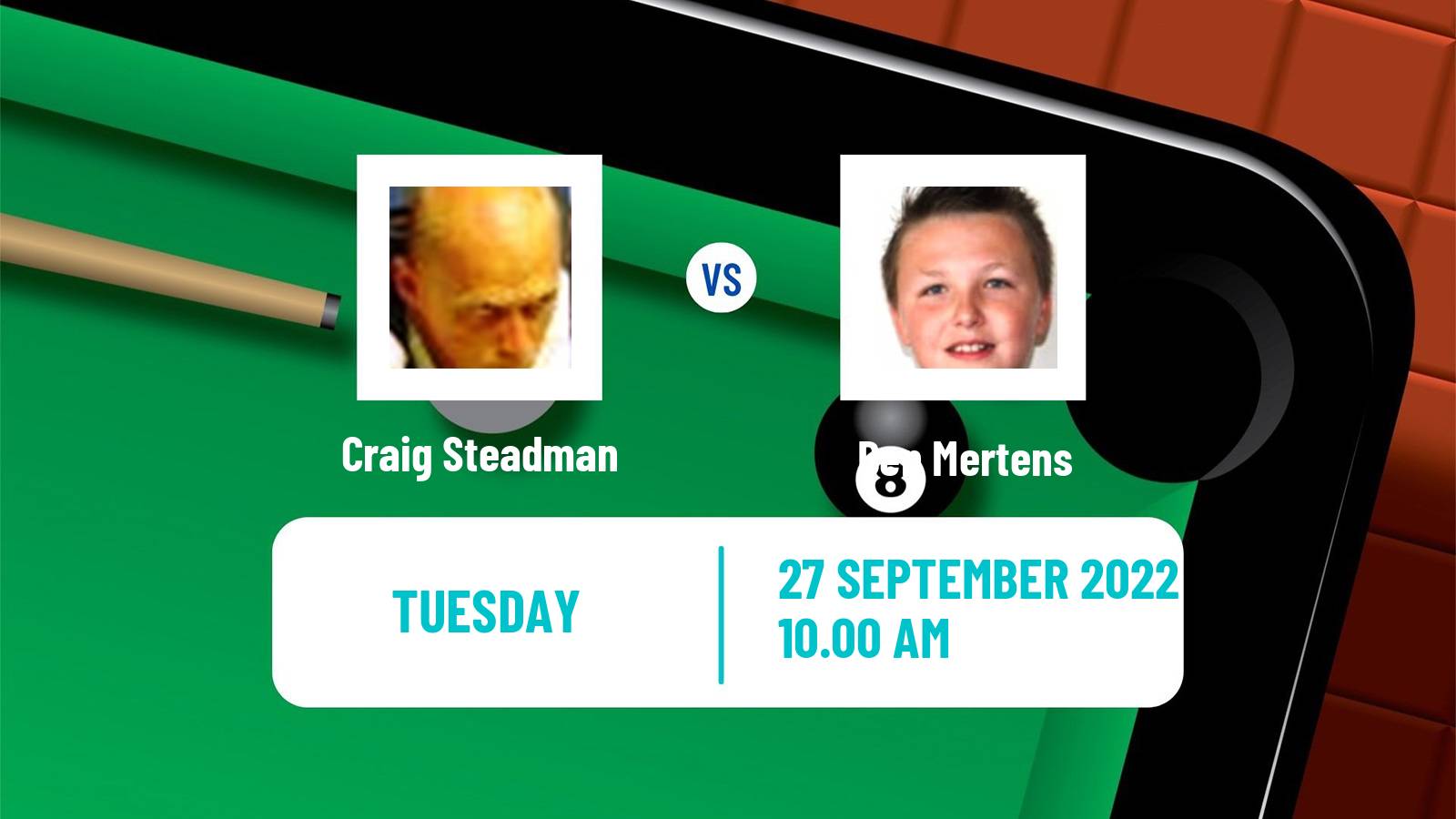 Snooker Snooker Craig Steadman - Ben Mertens