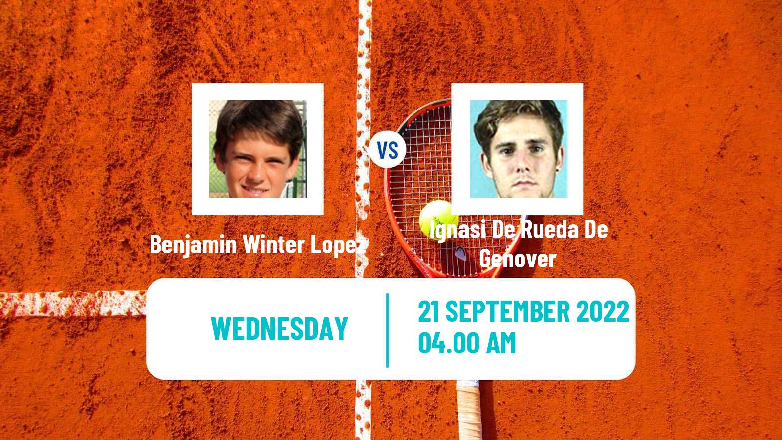 Tennis ITF Tournaments Benjamin Winter Lopez - Ignasi De Rueda De Genover