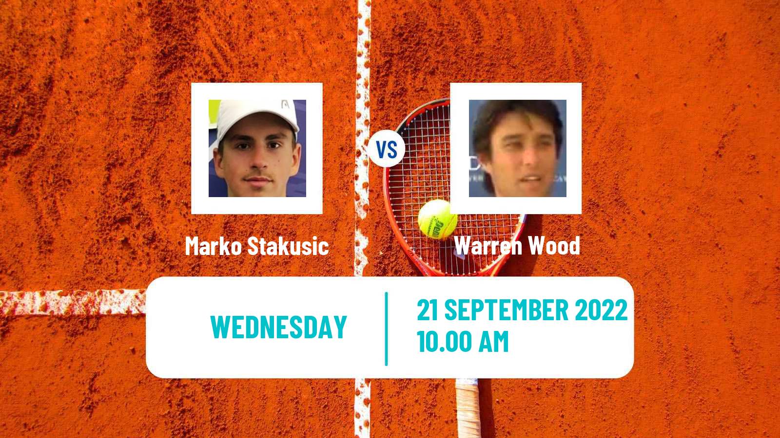 Tennis ITF Tournaments Marko Stakusic - Warren Wood