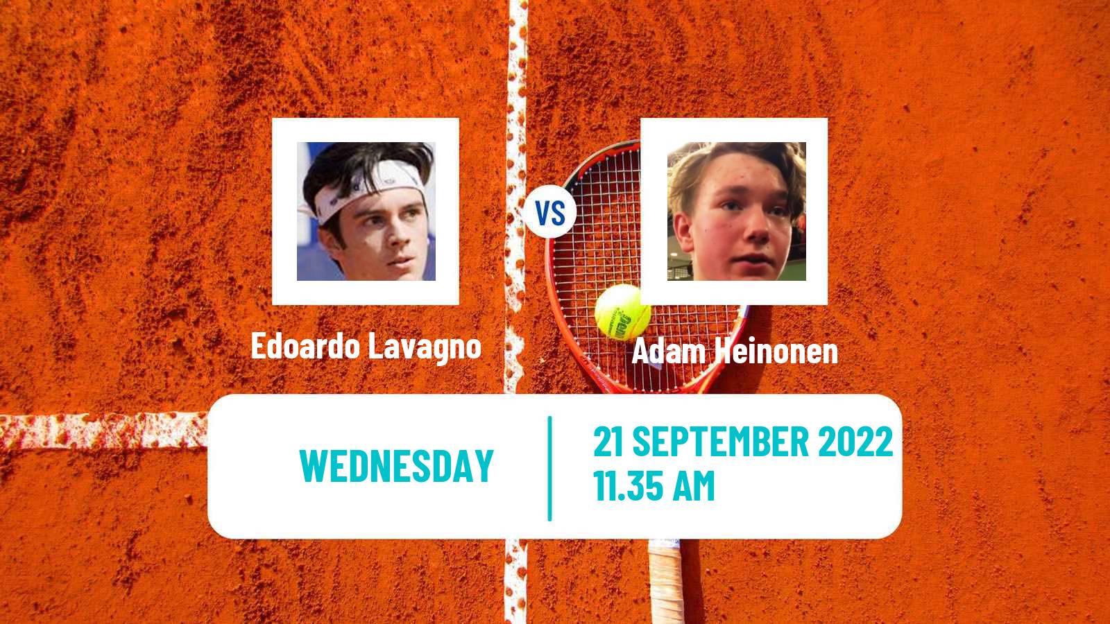 Tennis ITF Tournaments Edoardo Lavagno - Adam Heinonen