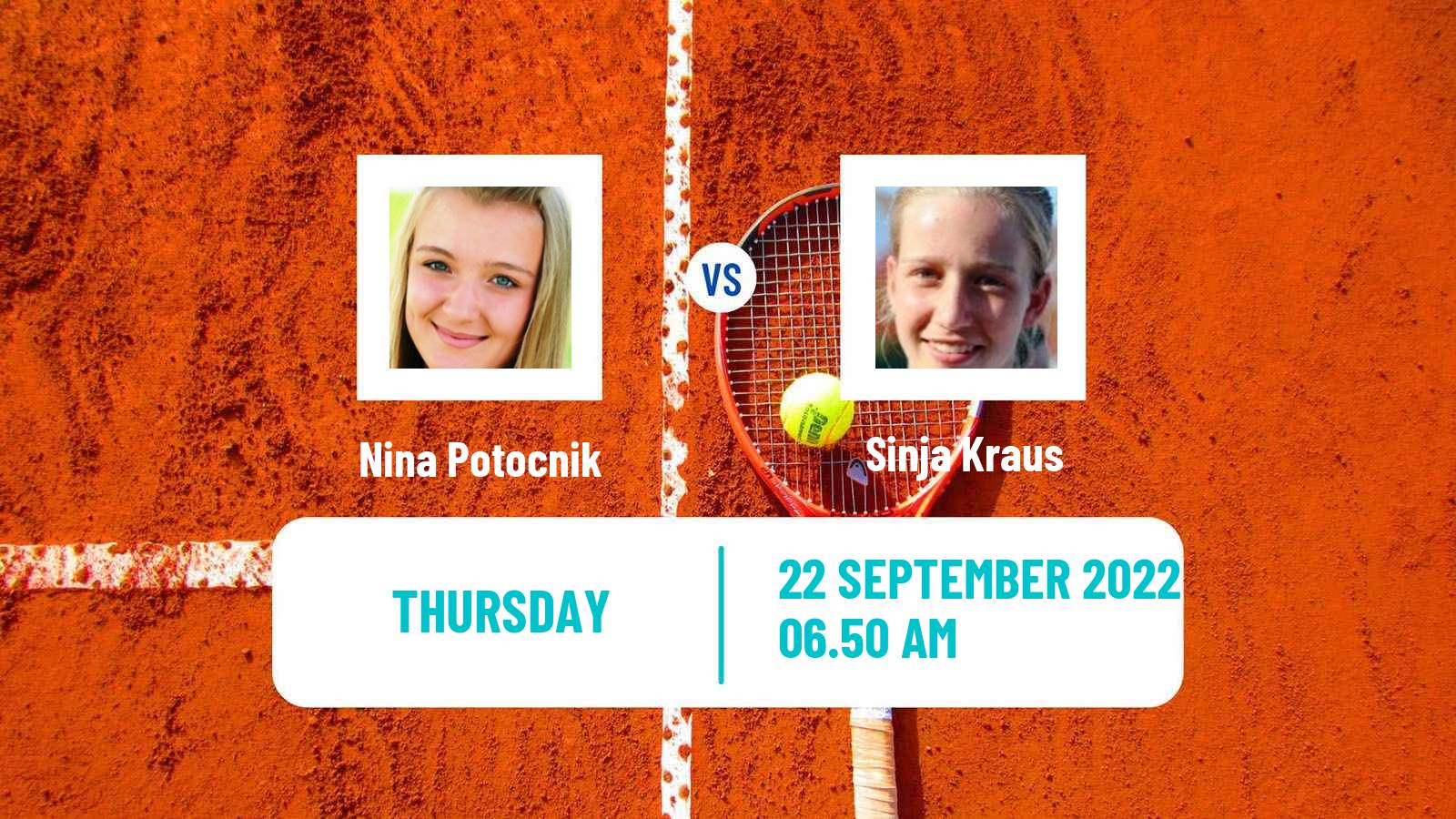 Tennis ITF Tournaments Nina Potocnik - Sinja Kraus