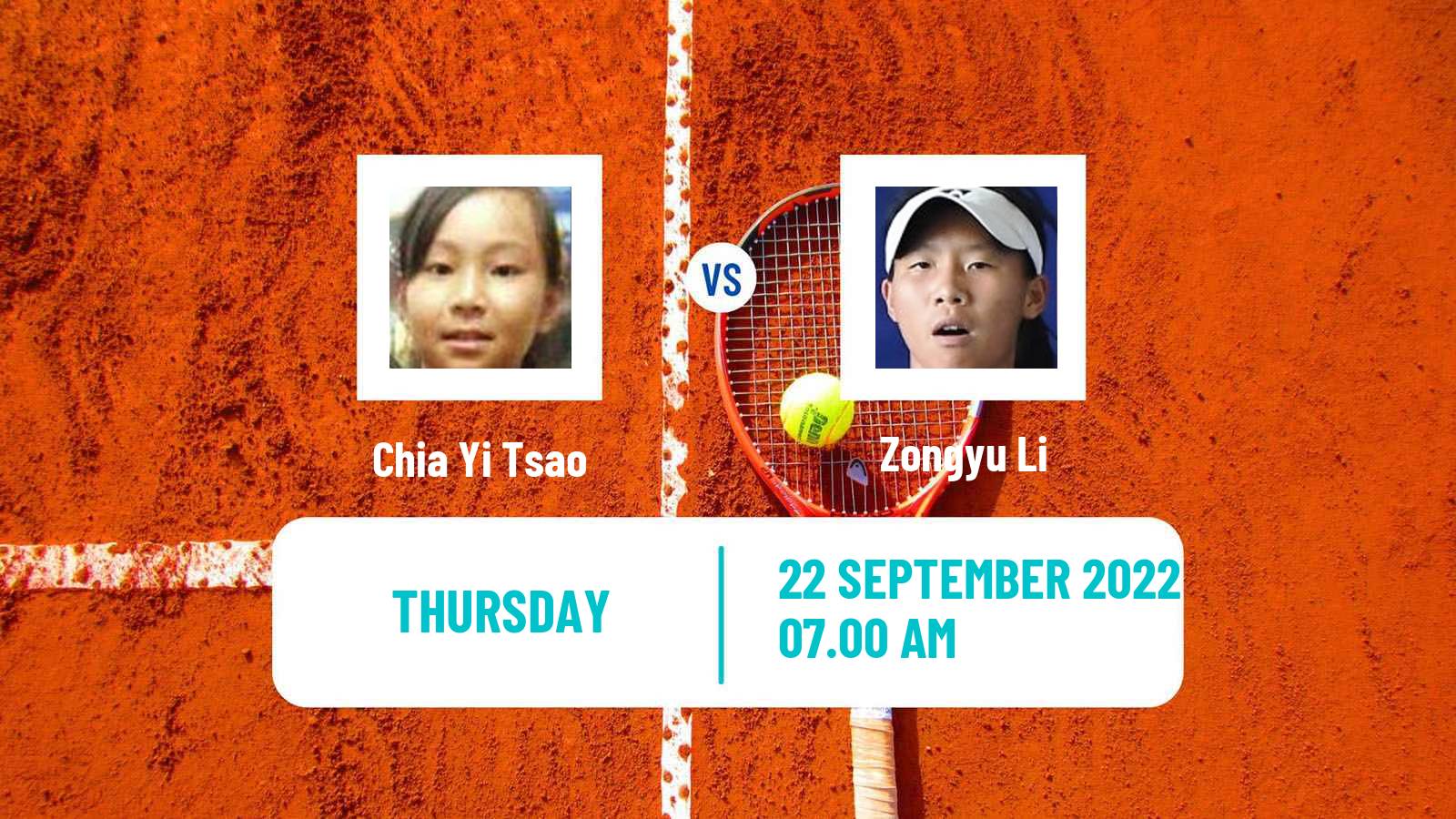 Tennis ITF Tournaments Chia Yi Tsao - Zongyu Li