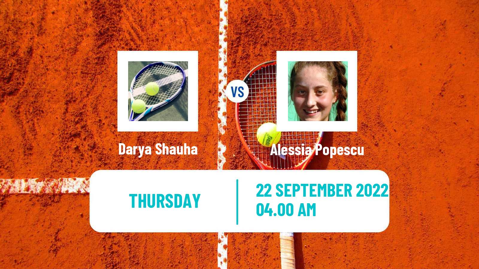 Tennis ITF Tournaments Darya Shauha - Alessia Popescu