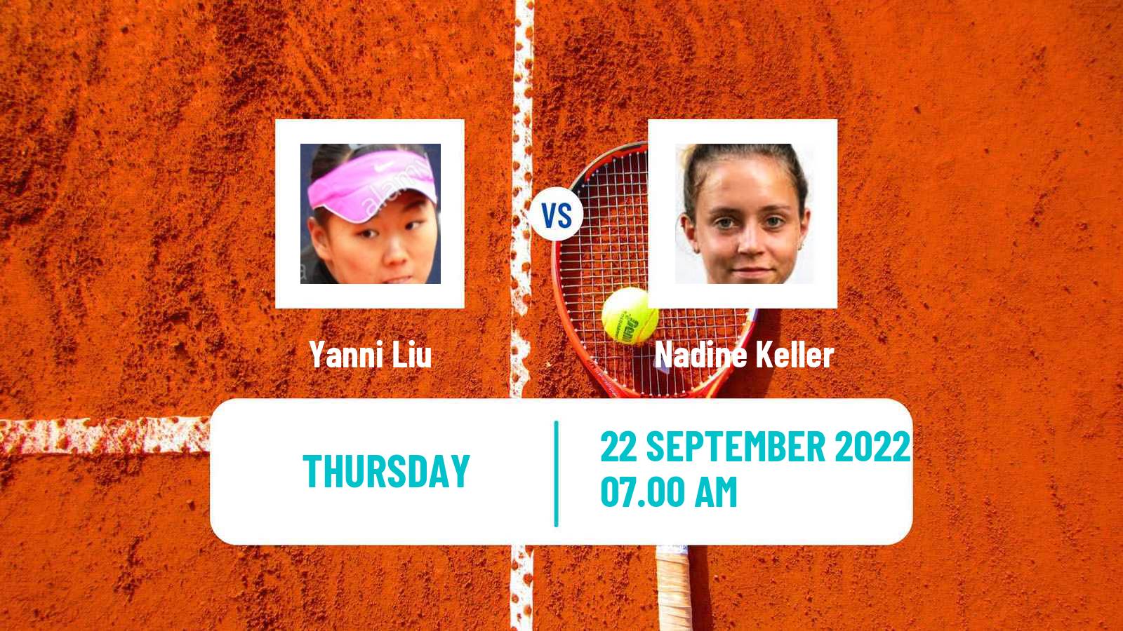 Tennis ITF Tournaments Yanni Liu - Nadine Keller