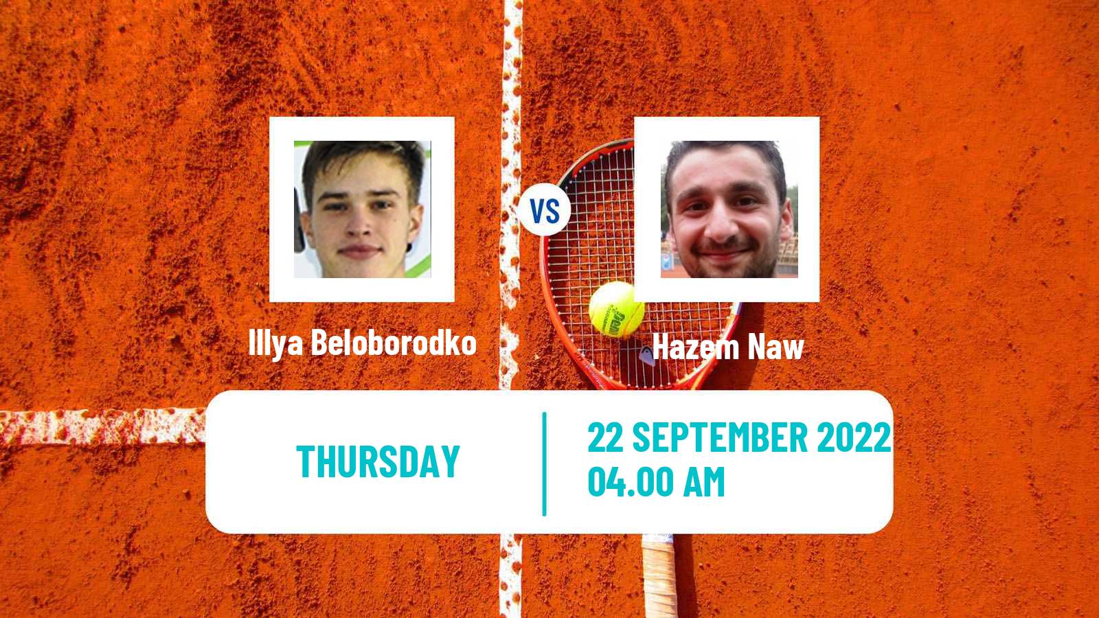 Tennis ITF Tournaments Illya Beloborodko - Hazem Naw