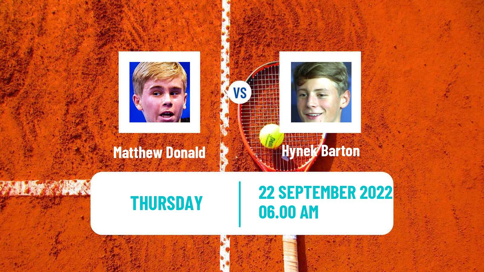 Tennis ITF Tournaments Matthew Donald - Hynek Barton