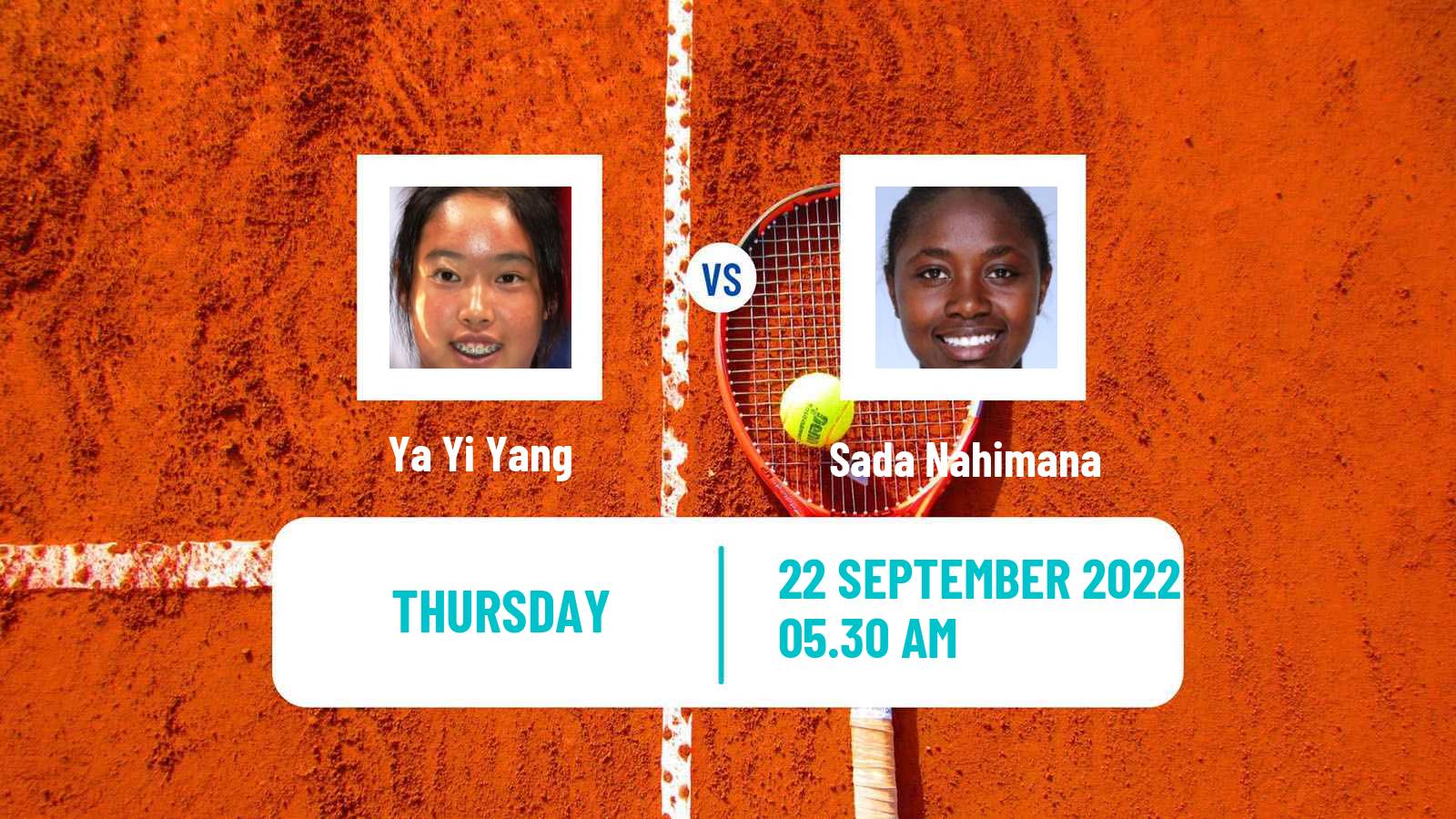 Tennis ITF Tournaments Ya Yi Yang - Sada Nahimana