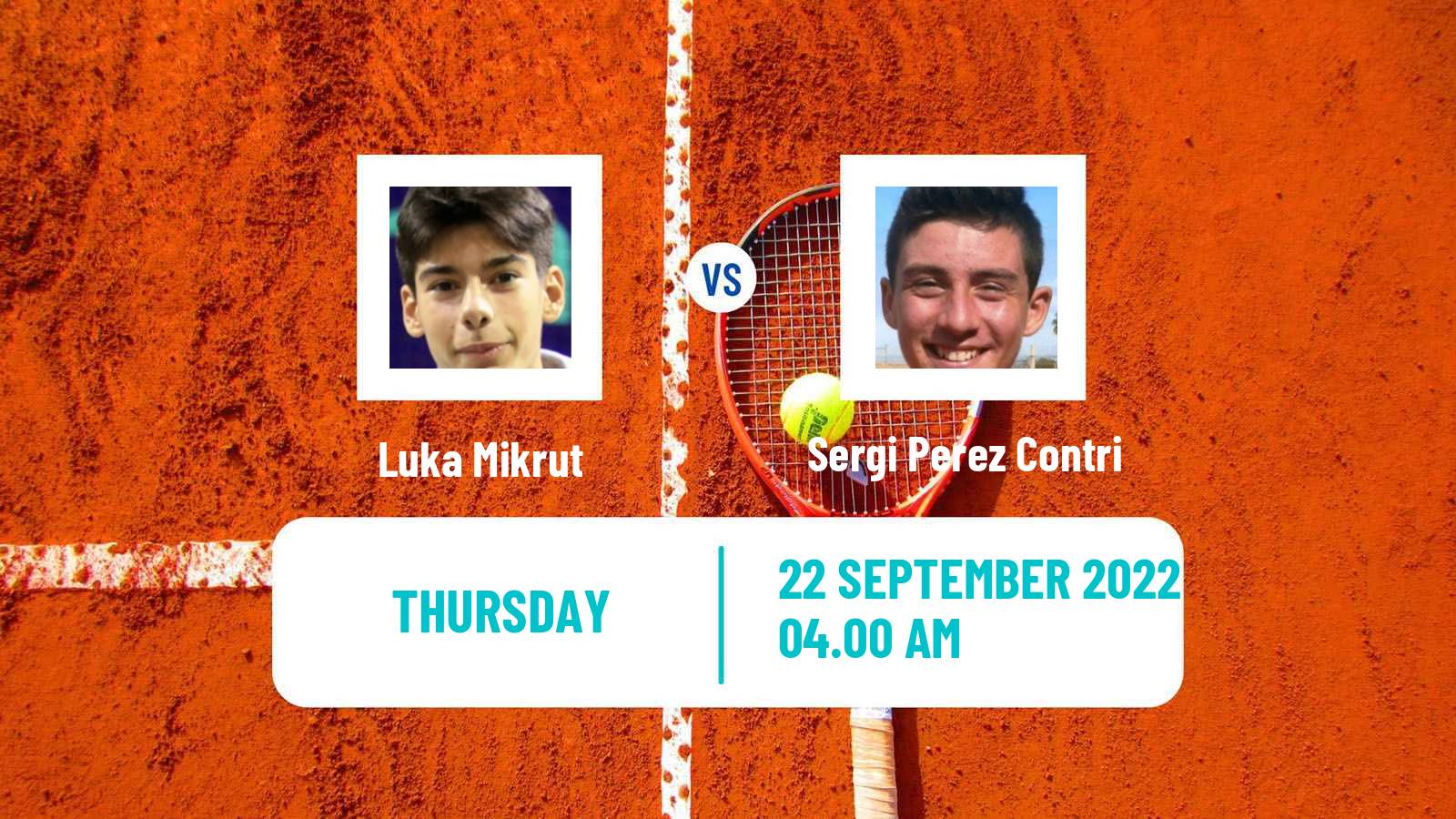 Tennis ITF Tournaments Luka Mikrut - Sergi Perez Contri
