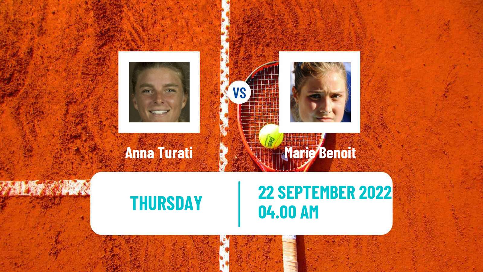 Tennis ITF Tournaments Anna Turati - Marie Benoit