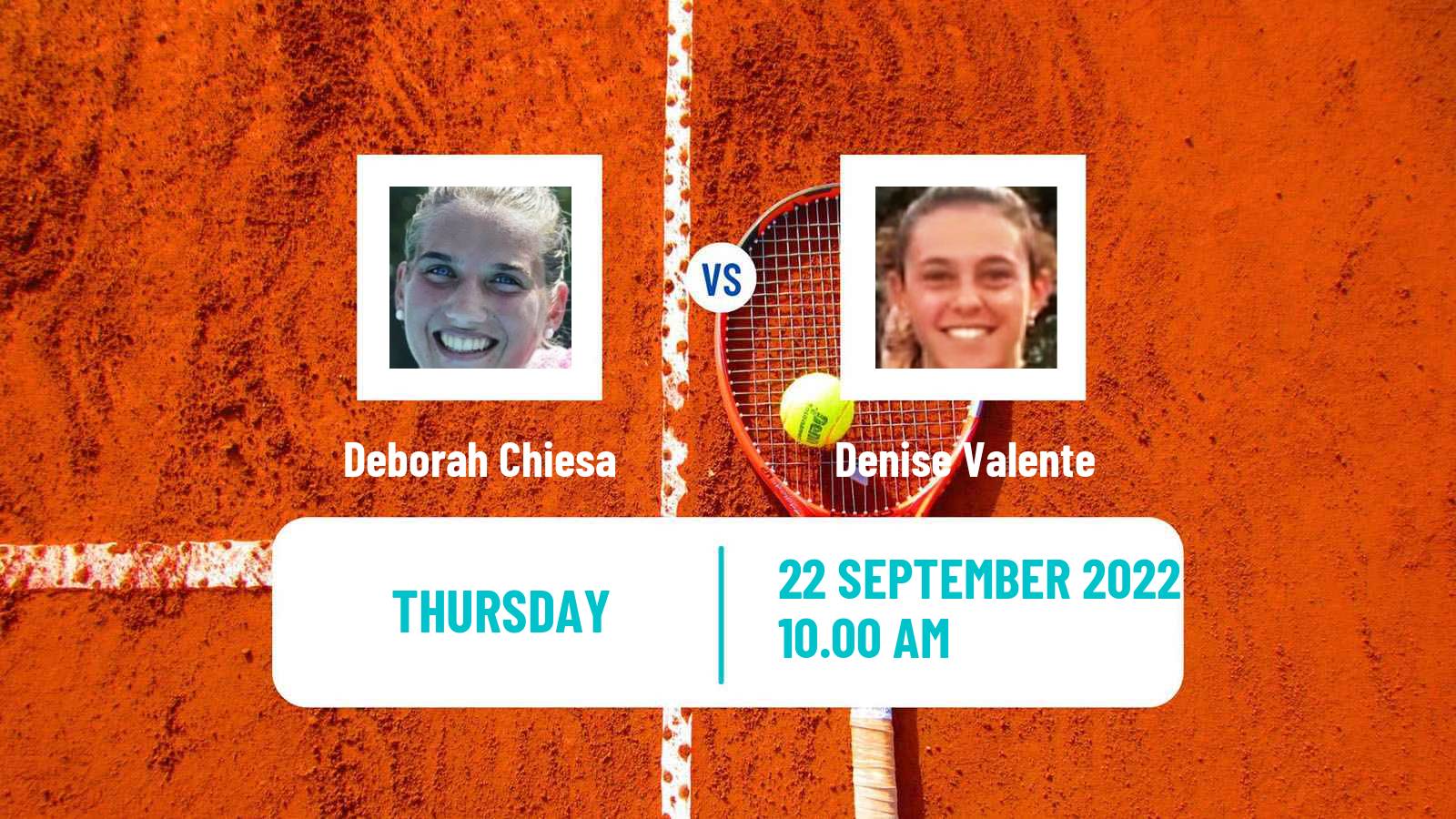 Tennis ITF Tournaments Deborah Chiesa - Denise Valente