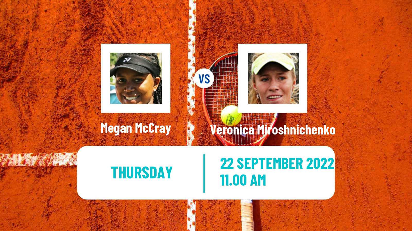 Tennis ITF Tournaments Megan McCray - Veronica Miroshnichenko