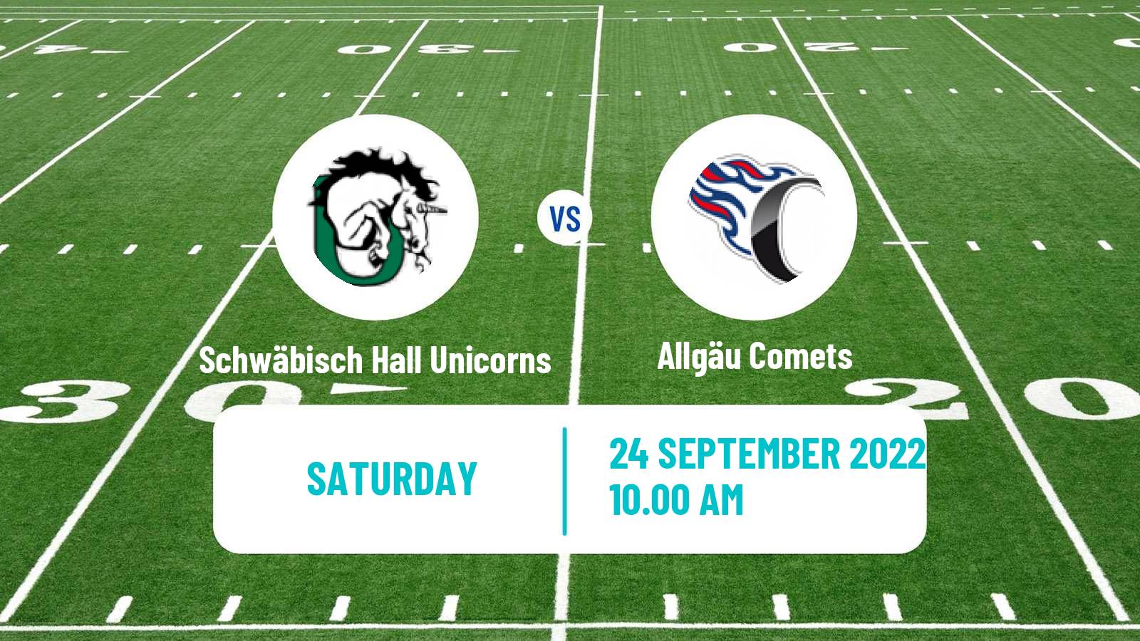 American football German GFL Schwäbisch Hall Unicorns - Allgäu Comets