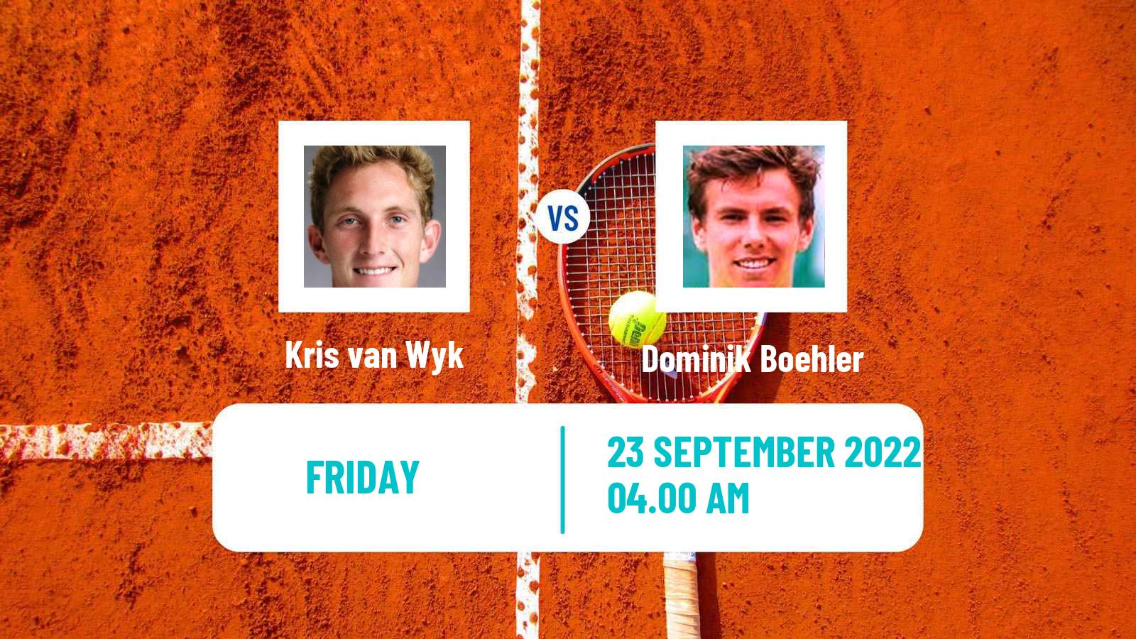 Tennis ITF Tournaments Kris van Wyk - Dominik Boehler