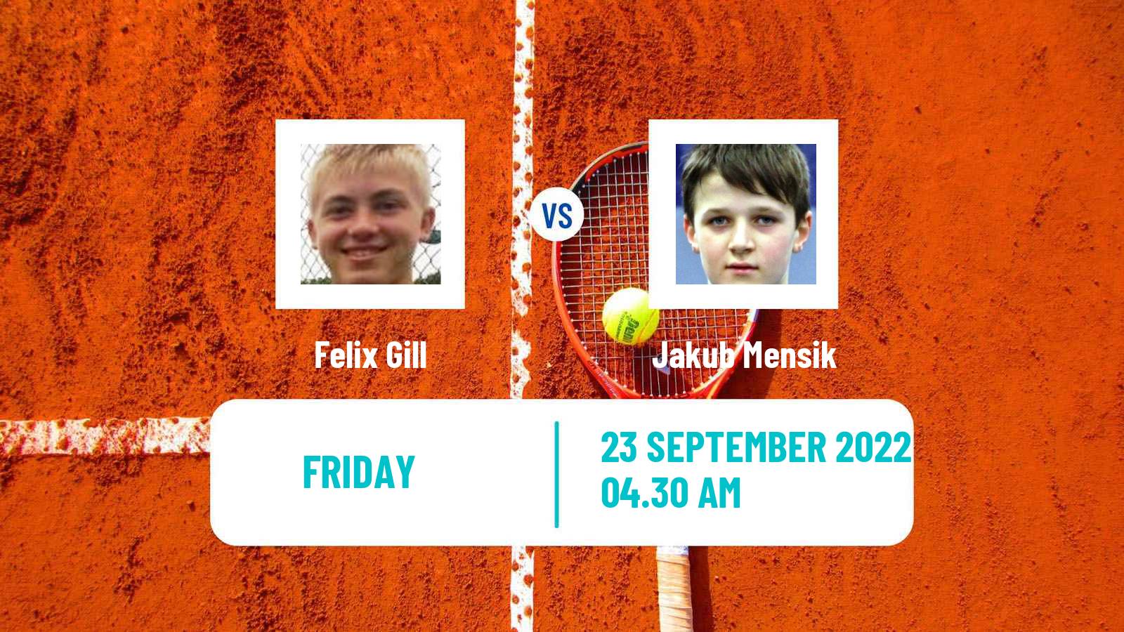 Tennis ITF Tournaments Felix Gill - Jakub Mensik