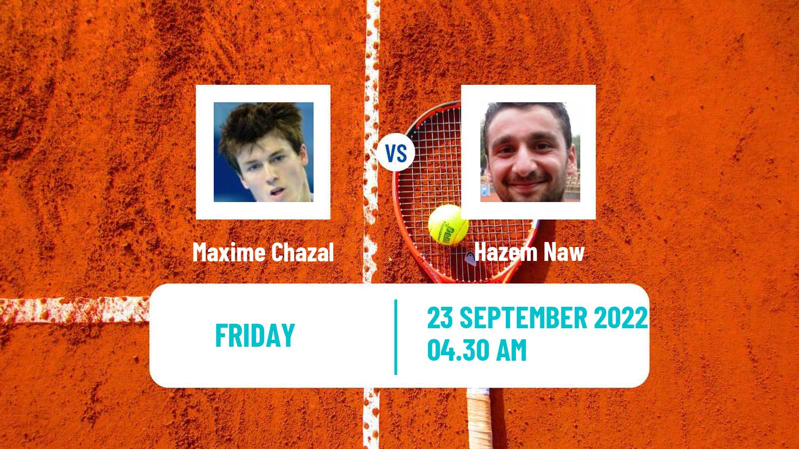 Tennis ITF Tournaments Maxime Chazal - Hazem Naw
