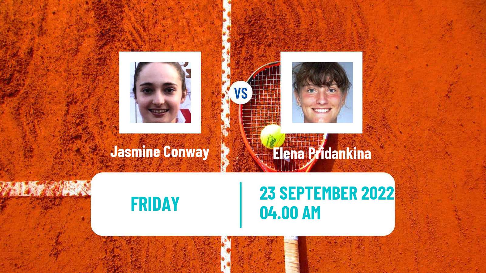 Tennis ITF Tournaments Jasmine Conway - Elena Pridankina